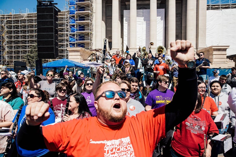 Oklahoma teachers striking.